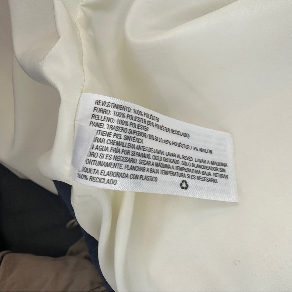 Goodfellow & Co Cream Sherpa Jacket with Navy Blue Pocket unisex XXL - Picture 6 of 12